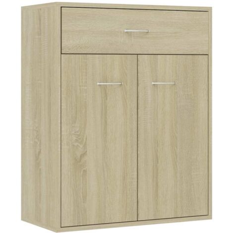 Aparador de madera contrachapada color roble Sonoma 60x30x75 cm vidaXL