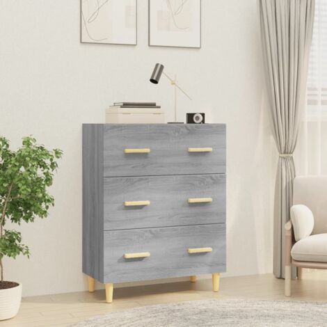 Aparador de madera contrachapada gris  70x34x90 cm