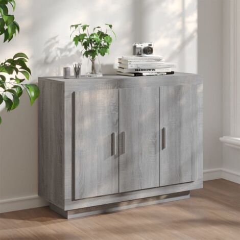 Aparador de madera contrachapada gris  92x35x75 cm