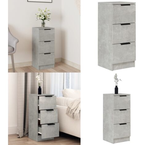 Aparador de madera contrachapada gris hormigón 30x30x70 cm - Aparador gris hormigón - Aparador de almacenamiento