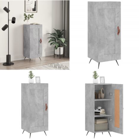 Aparador de madera contrachapada gris hormigón 34,5x34x90 cm - Almacenamiento - Aparador decorativo