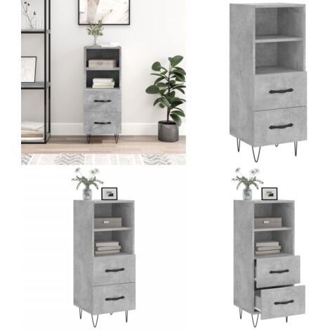 Aparador de madera contrachapada gris hormigón 34,5x34x90 cm - Aparador gris hormigón - Aparador moderno