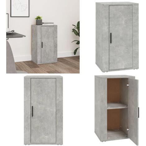 Aparador de madera contrachapada gris hormigón 40x33x70 cm - Aparador gris hormigón - Aparador de almacenamiento