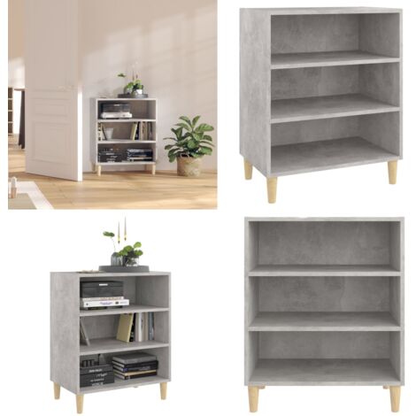 Aparador de madera contrachapada gris hormigón 57x35x70 cm - Aparador gris hormigón - Aparador de libros