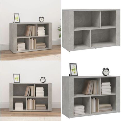 Aparador de madera contrachapada gris hormigón 80x30x54 cm - Aparador gris hormigón - Aparador de almacenamiento
