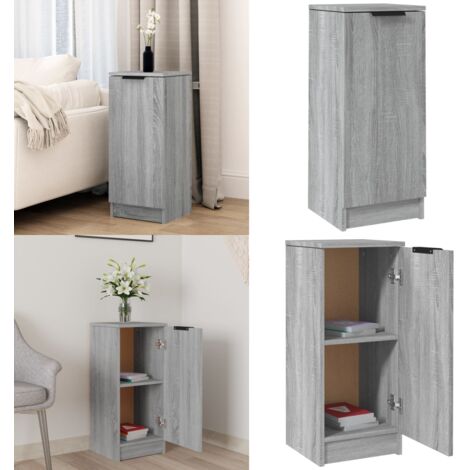 Aparador de madera contrachapada gris Sonoma 30x30x70 cm - Aparador gris - Almacenamiento