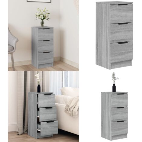 Aparador de madera contrachapada gris Sonoma 30x30x70 cm - Aparador gris Sonoma - Aparador de almacenamiento