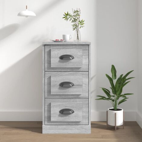 Aparador de madera contrachapada gris Sonoma 36x35,5x67,5 cm vidaXL