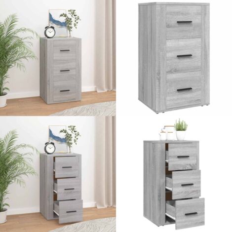 Aparador de madera contrachapada gris Sonoma 40x33x70 cm - Aparador de madera contrachapada - Aparador gris Sonoma