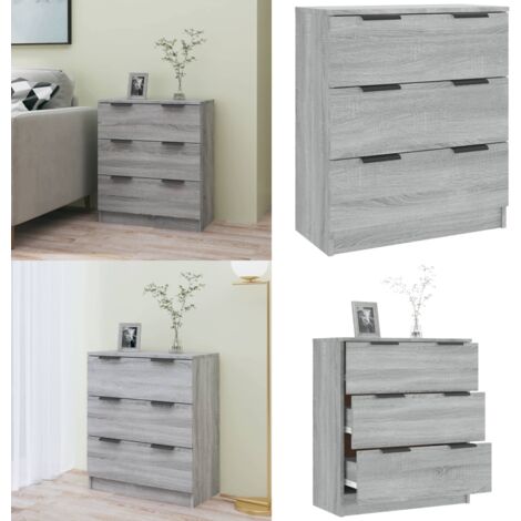 Aparador de madera contrachapada gris Sonoma 60x30x70 cm - Aparador gris - Aparador de madera contrachapada