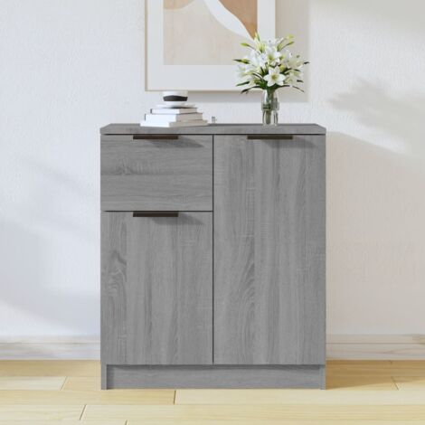 Aparador de madera contrachapada gris Sonoma 60x30x70 cm vidaXL