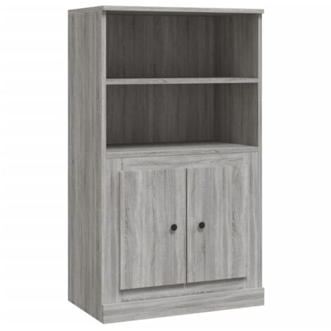 Aparador de madera contrachapada gris Sonoma 60x35,5x103,5 cm vidaXL