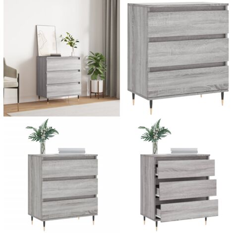 Aparador de madera contrachapada gris Sonoma 60x35x70 cm - Aparador de madera - Madera de ingeniería