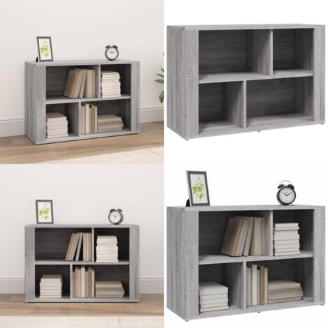 Aparador de madera contrachapada gris Sonoma 80x30x54 cm - Aparador gris - Aparador de madera contrachapada