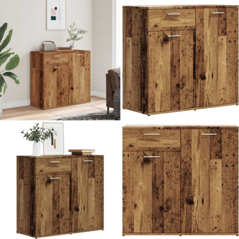 Aparador de madera contrachapada madera vieja 80x36x75 cm - Madera contrachapada - Aparador minimalista