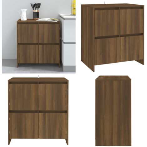 Aparador de madera contrachapada marrón roble 70x41x75 cm - Aparador de madera contrachapada - Aparador de madera roble