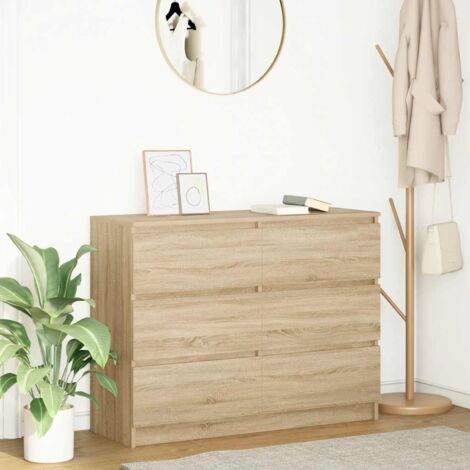 Aparador de madera contrachapada roble  100x35x76 cm