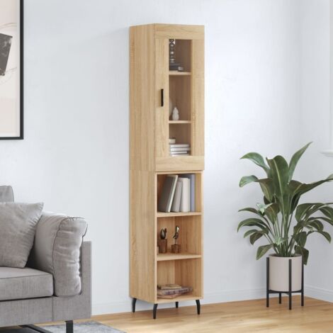 Aparador de madera contrachapada roble  34,5x34x180 cm