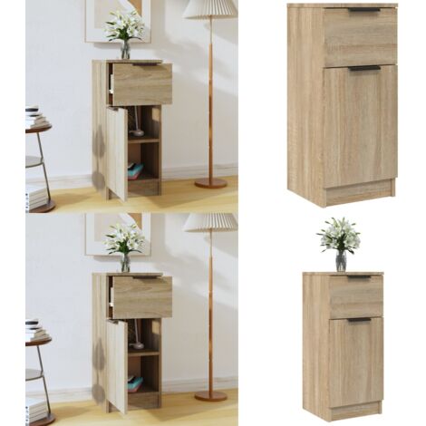 Aparador de madera contrachapada roble Sonoma 30x30x70 cm - Aparador de madera contrachapada - Armario de almacenamiento