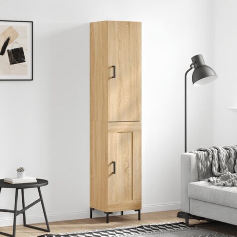 Aparador de madera contrachapada roble Sonoma 34,5x34x180 cm vidaXL