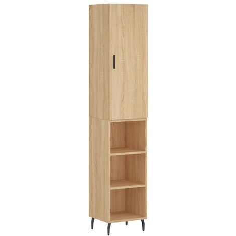 Aparador de madera contrachapada roble Sonoma 34,5x34x180 cm vidaXL