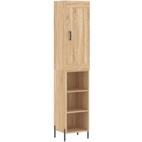 Aparador de madera contrachapada roble Sonoma 34,5x34x180 cm vidaXL