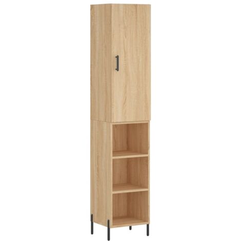 Aparador de madera contrachapada roble Sonoma 34,5x34x180 cm vidaXL