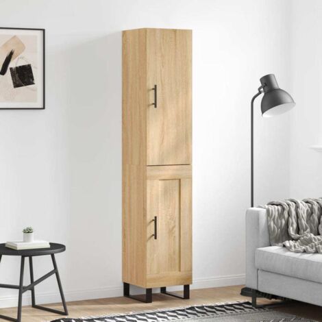 Aparador de madera contrachapada roble Sonoma 34,5x34x180 cm vidaXL