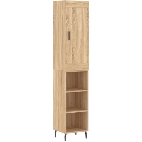 Aparador de madera contrachapada roble Sonoma 34,5x34x180 cm vidaXL