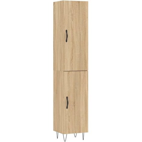 Aparador de madera contrachapada roble Sonoma 34,5x34x180 cm vidaXL