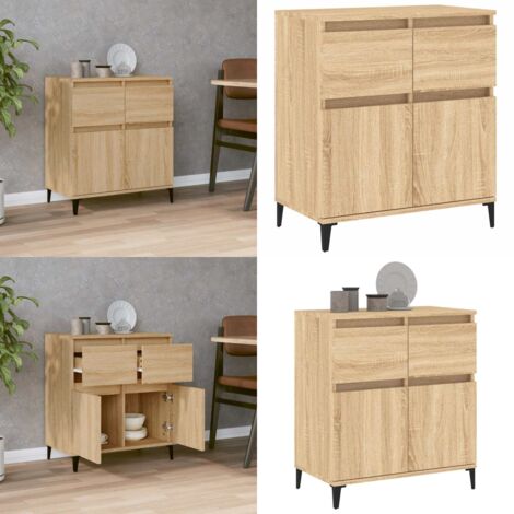 Aparador de madera contrachapada roble Sonoma 60x35x70 cm - Aparador de almacenamiento - Aparador de cocina