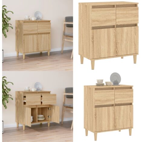 Aparador de madera contrachapada roble Sonoma 60x35x70 cm - Aparador de madera - Aparador de madera contrachapada