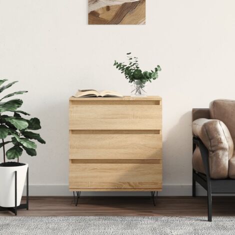Aparador de madera contrachapada roble Sonoma 60x35x70 cm vidaXL