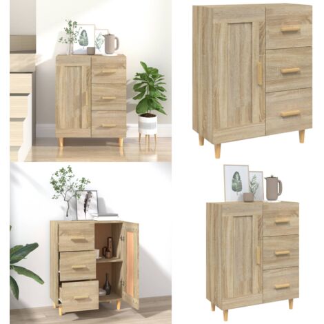Aparador de madera contrachapada roble Sonoma 69,5x34x90 cm - Aparador de madera contrachapada - Aparador de roble Sonoma