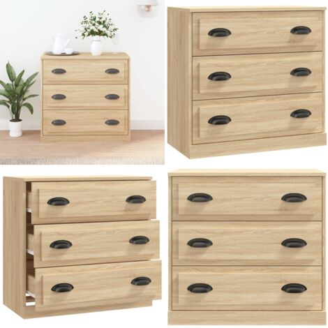 Aparador de madera contrachapada roble Sonoma 70x35,5x67,5 cm - Aparador de madera contrachapada - Aparador de roble Sonoma