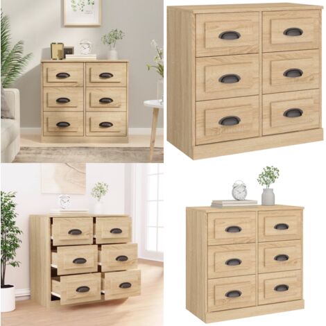 Aparador de madera contrachapada roble Sonoma 70x35,5x67,5 cm - Aparador de madera contrachapada - Aparador de roble Sonoma