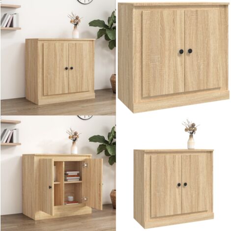 Aparador de madera contrachapada roble Sonoma 70x35,5x67,5 cm - Aparador de madera contrachapada - Aparador de roble Sonoma