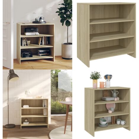 Aparador de madera contrachapada roble Sonoma 70x40,5x75 cm - Aparador de roble - Aparador decorativo