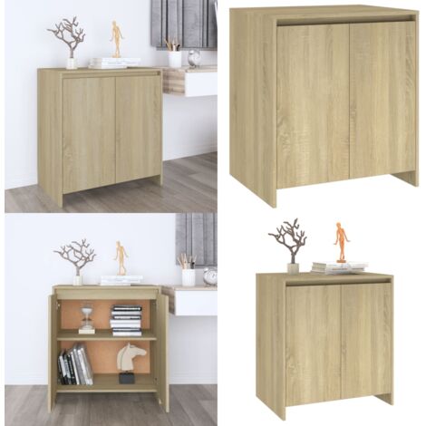 Aparador de madera contrachapada roble Sonoma 70x41x75 cm - Aparador de roble - Aparador decorativo