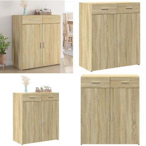 Aparador de madera contrachapada roble Sonoma 80x42,5x93 cm - Aparador de almacenamiento - Aparador de roble Sonoma