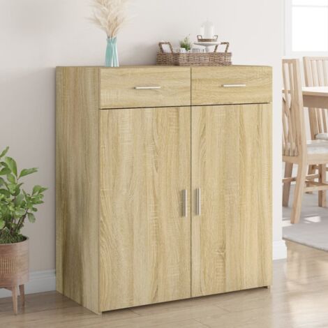 Aparador de madera contrachapada roble Sonoma 80x42,5x93 cm vidaXL