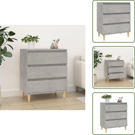 Aparador de madera contrachapada - vidaXL Aparador de madera contrachapada gris hormigón 60x35x70 cm - Aparador de eucalipto