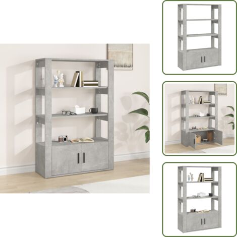 Aparador de madera contrachapada - vidaXL Aparador de madera contrachapada gris hormigón 80x30x119,5 cm - Aparador de pared