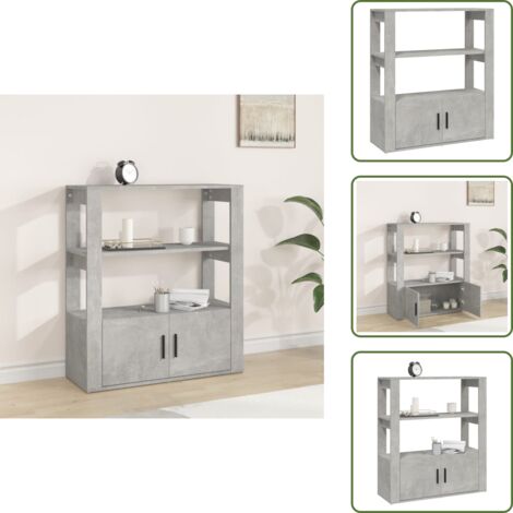 Aparador de madera contrachapada - vidaXL Aparador de madera contrachapada gris hormigón 80x30x90 cm - Aparador de pared