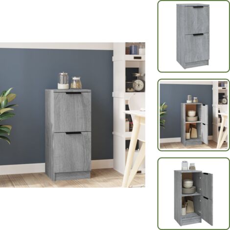 Aparador de madera contrachapada - vidaXL Aparador de madera contrachapada gris Sonoma 30x30x70 cm - Aparador para dormitorio