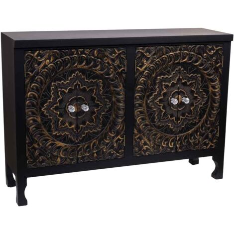 Aparador de madera de 4 puertas 100,5x26x70