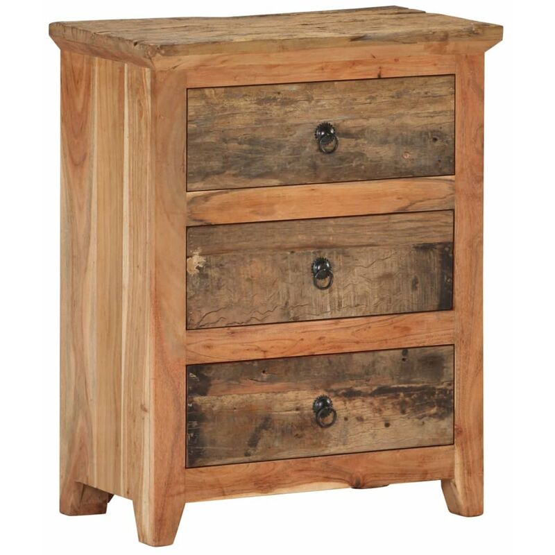 

Aparador de madera de acacia y madera reciclada 60x33x75 cm