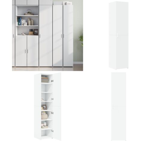 Aparador de madera de ingeniería blanco 40x42,5x185 cm - Aparador blanco - Mueble de almacenamiento