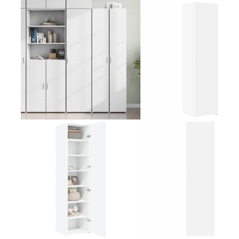 Aparador de madera de ingeniería blanco 45x42,5x185 cm - Aparador blanco - Mueble de almacenamiento