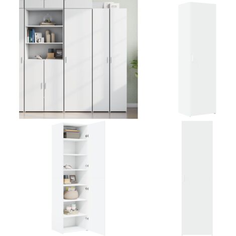 Aparador de madera de ingeniería blanco 50x42,5x185 cm - Aparador blanco - Mueble de almacenamiento